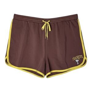 Women's Peanuts Graphic Shorts - Brown 1X